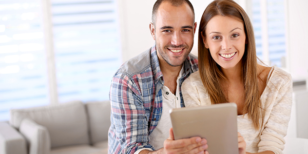 couple with tablet